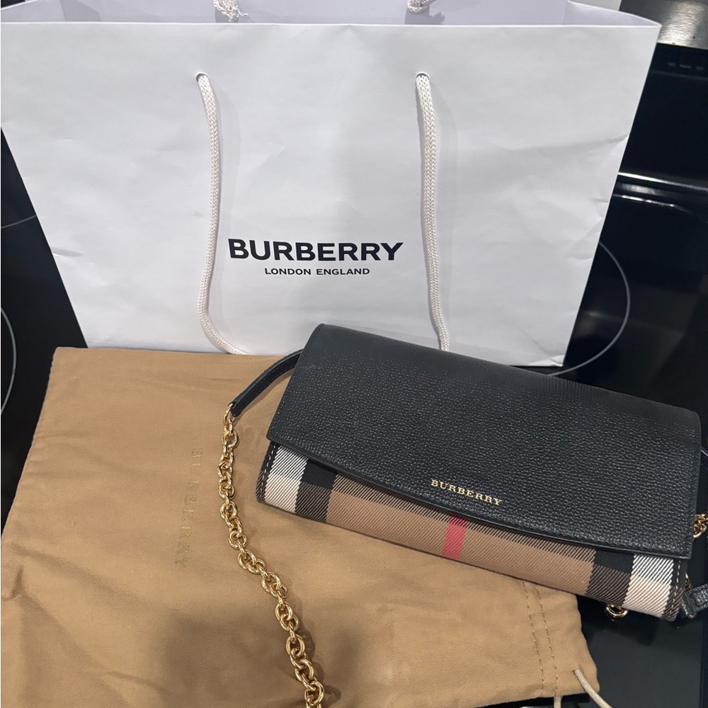Burberry Black and Tan Checkered Women's Bag